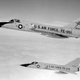 Two US Air Force Convair F-106A Delta Darts of the 318th Fighter Interceptor Squadron from McChord Air Force Base patrol the skies over Alaska in 1963 (US Air Force)